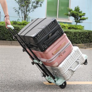 Folding Hand Truck, 220 lbs Heavy Duty Luggage Cart for Moving, Solid Construction Utility Dolly Cart Compact and Lightweight for Luggage, Personal, Travel, Auto, Moving and Office Use