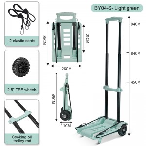 BY04-S Wholesale Collapsible Foldable Shopping Grocery Foldable Cart Trolley Bag Folding Shopping Cart Trolley With Wheel